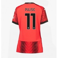 Stroje piłkarskie AC Milan Christian Pulisic #11 Koszulka Podstawowej dla damskie 2023-24 Krótki Rękaw